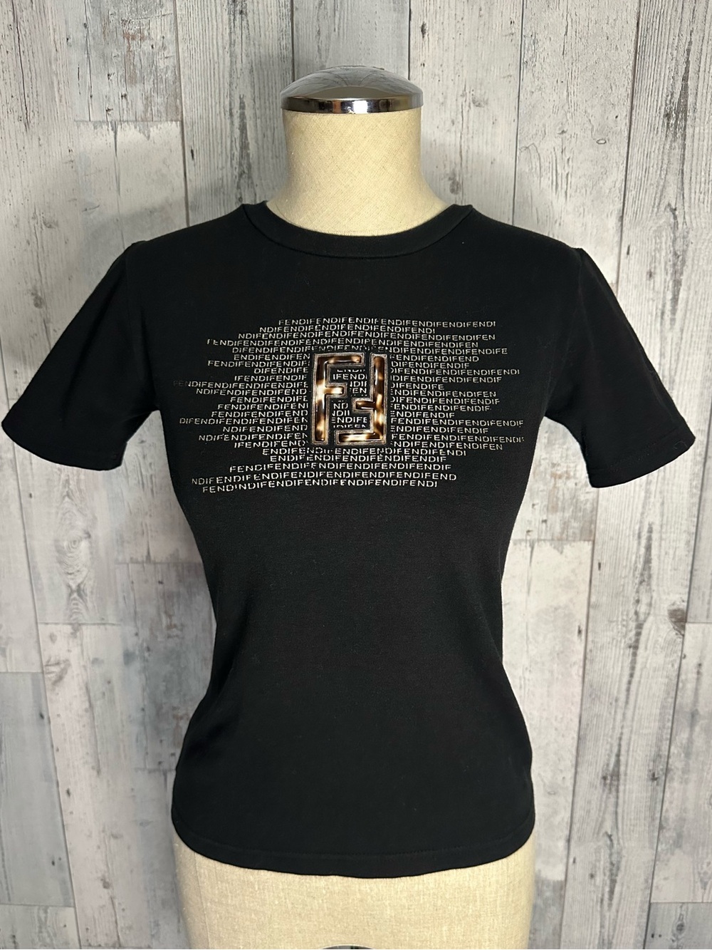 FENDI cotton logo top in black